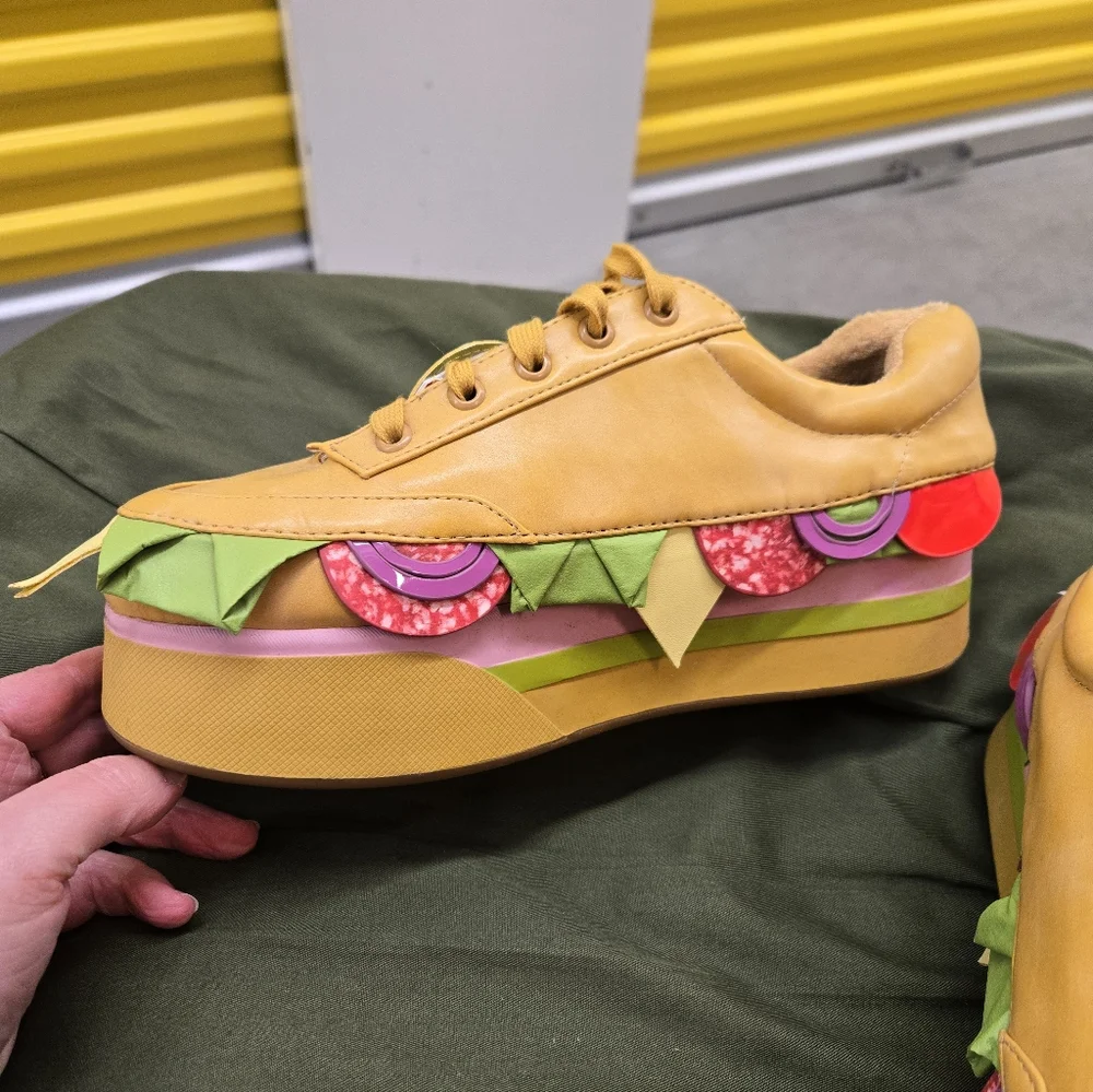 Dolls Kill Current Mood Deli Sandwich Plarform Sneaker Shoes - Picture 3 of 8